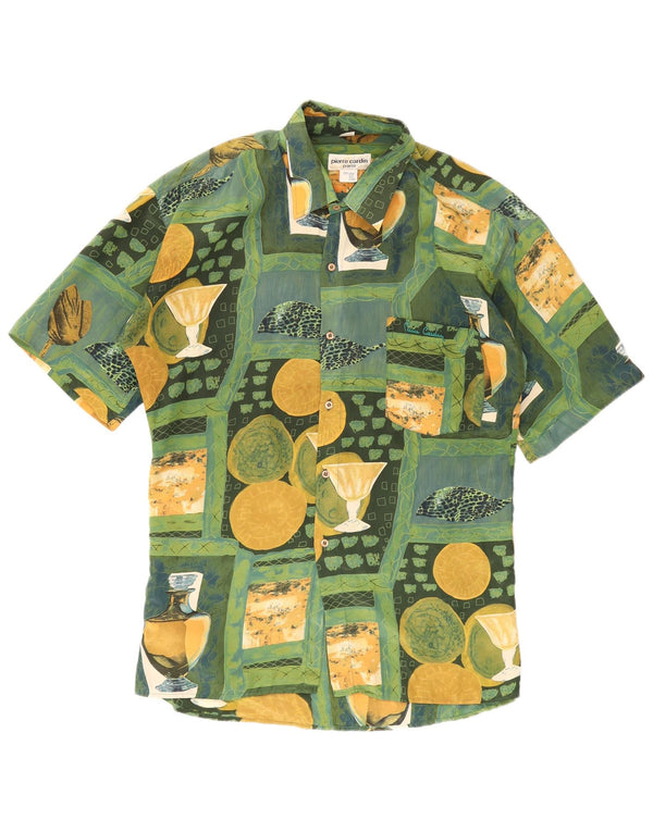 Camisa Pierre Cardin para hombre con estampado abstracto, talla 43/44, grande, multicolor