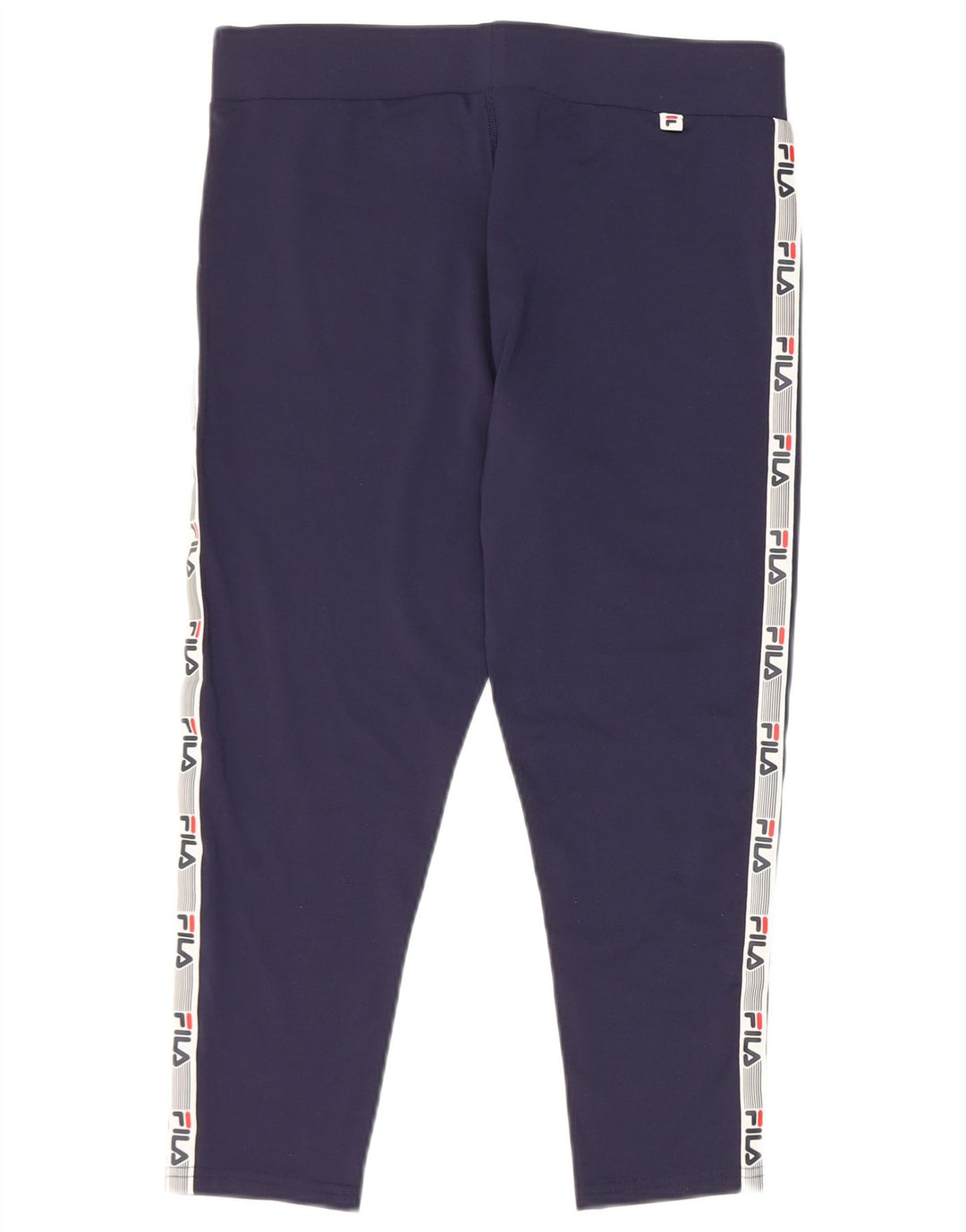 Fila Womens Graphic Capri Leggings UK 14 Medium Navy Blue Colourblock