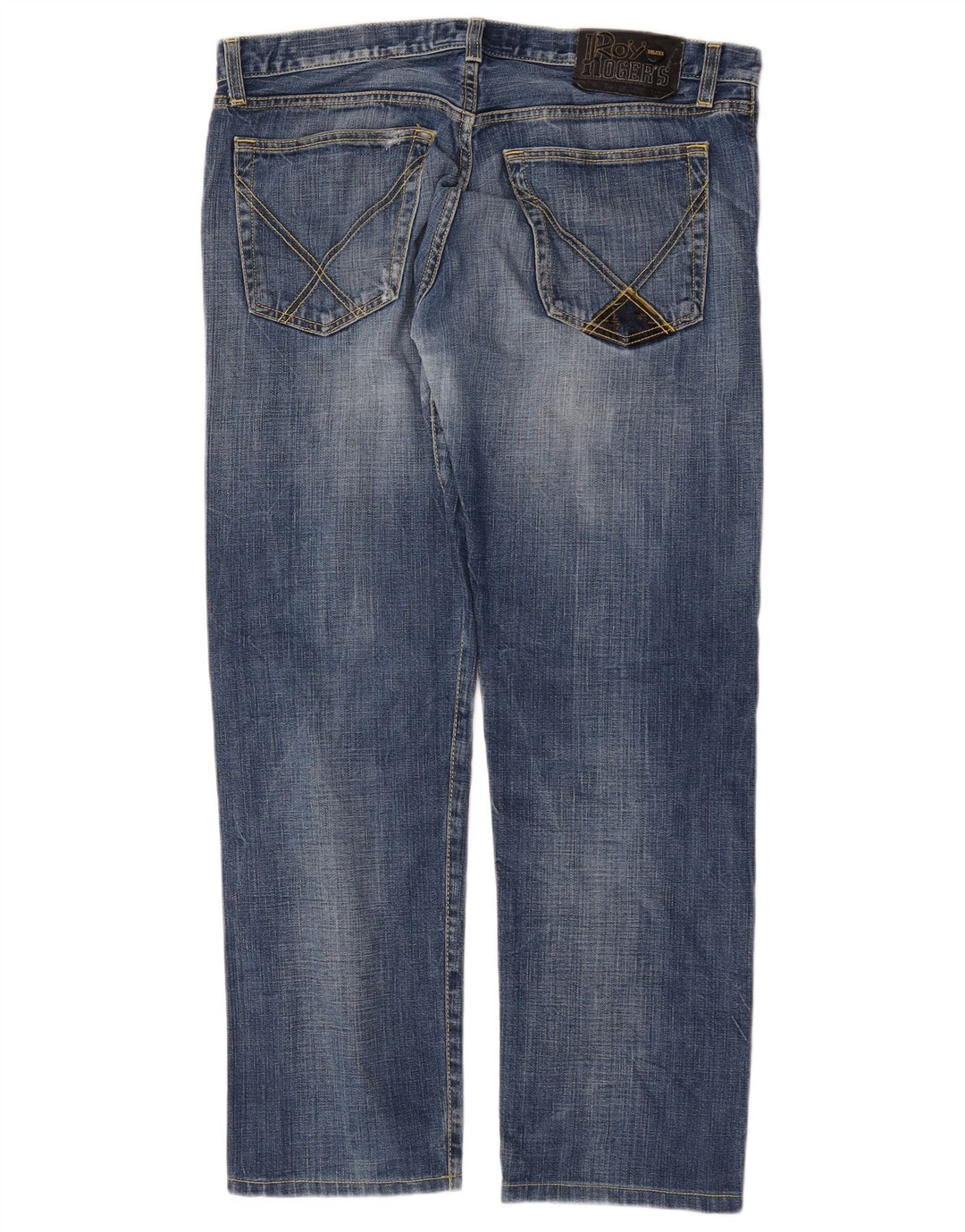 Roy Rogers Herre Distressed Straight Jeans W35 L29 Blå