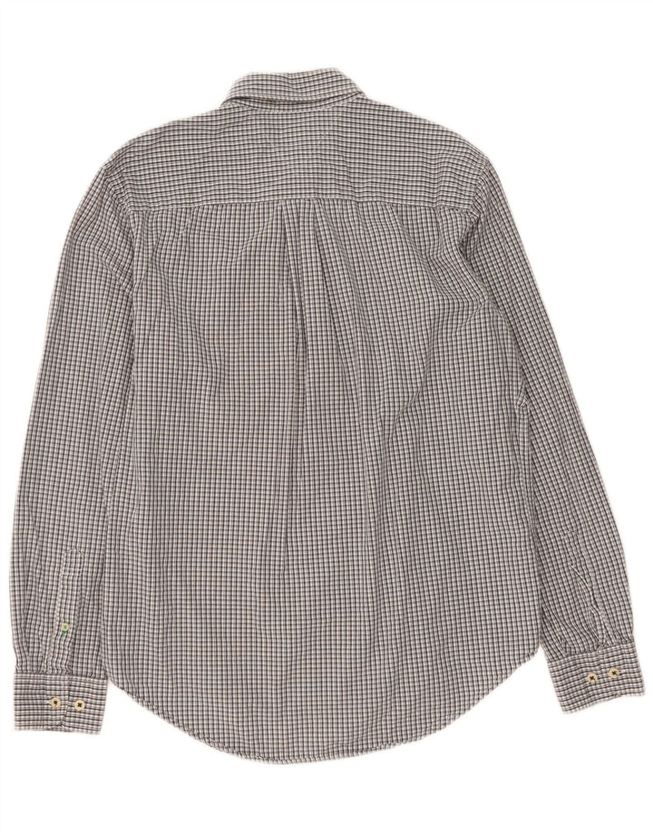 TOMMY HILFIGER Mens Custom Fit Shirt Medium Navy Blue Check Cotton