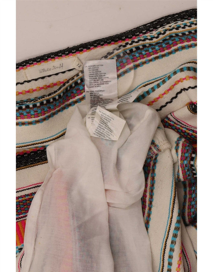 Minigonna da donna White Stuff UK 12 media W32 cotone a righe multicolore