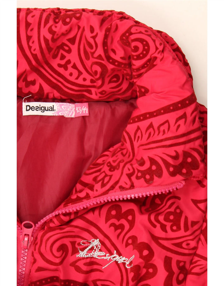 Desigual Girls Padded Jacket 13-14 Years Red Paisley