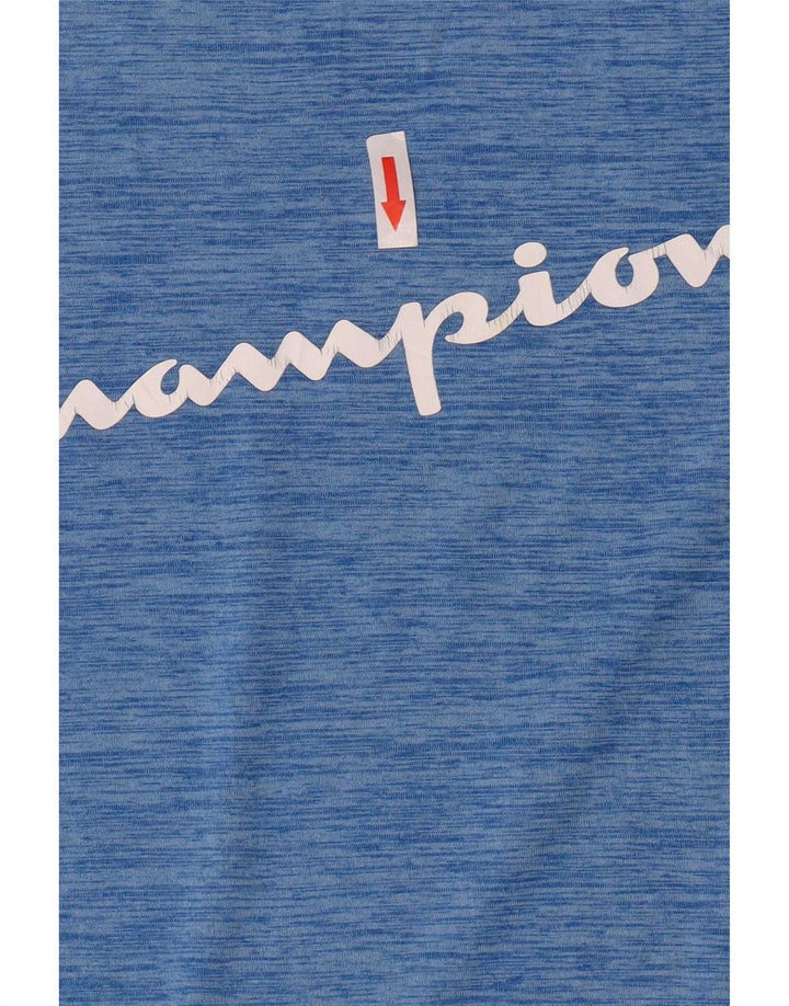 Champion Grafik-T-Shirt für Jungen, 10–11 Jahre, blau geflecktes Polyester