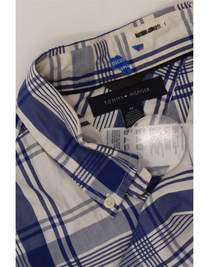 Ανδρικό κοντομάνικο πουκάμισο Tommy Hilfiger, μεσαίο μπλε καρό βαμβακερό