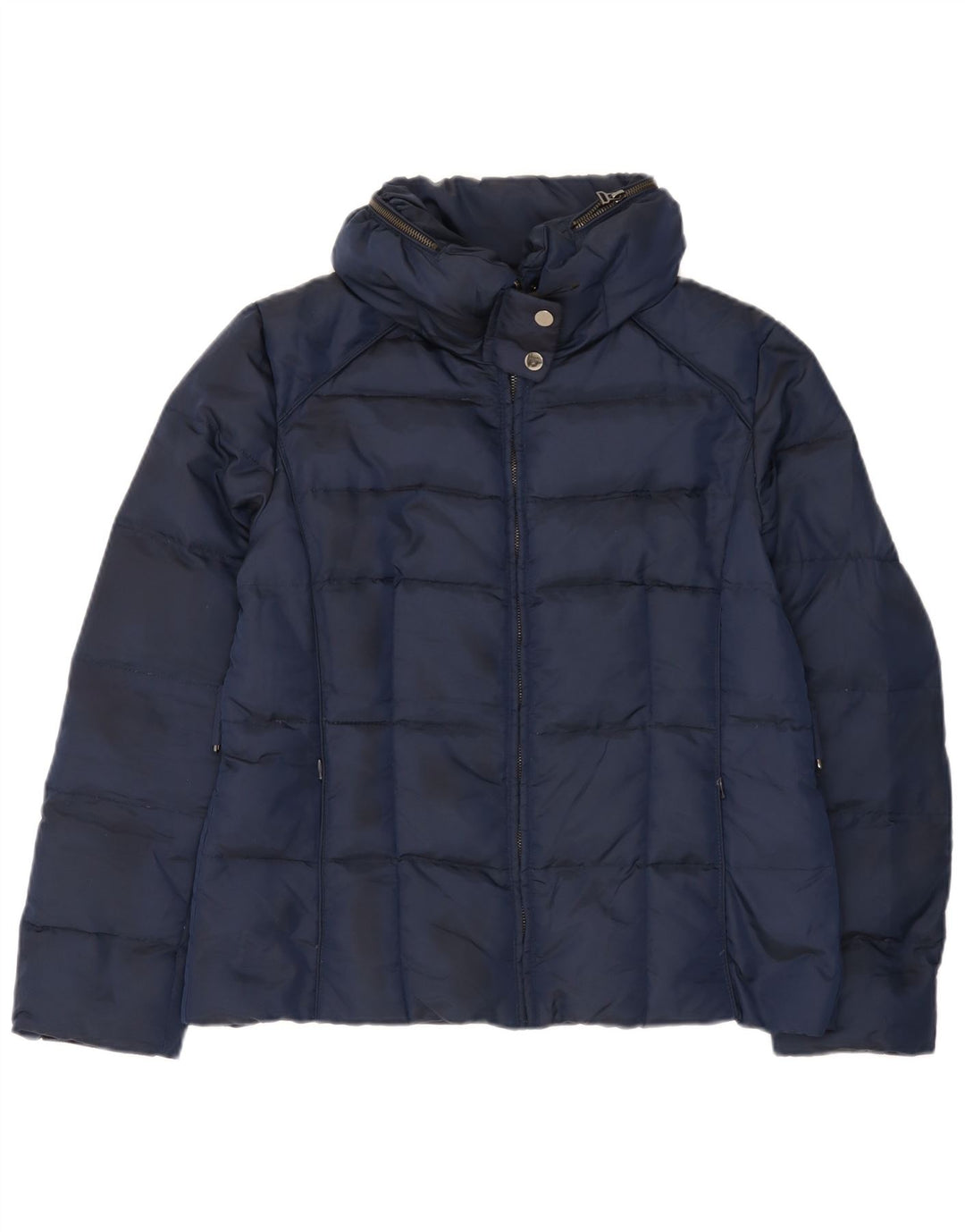 Zara Damen Wattierte Jacke UK 18 XL Marineblaues Nylon