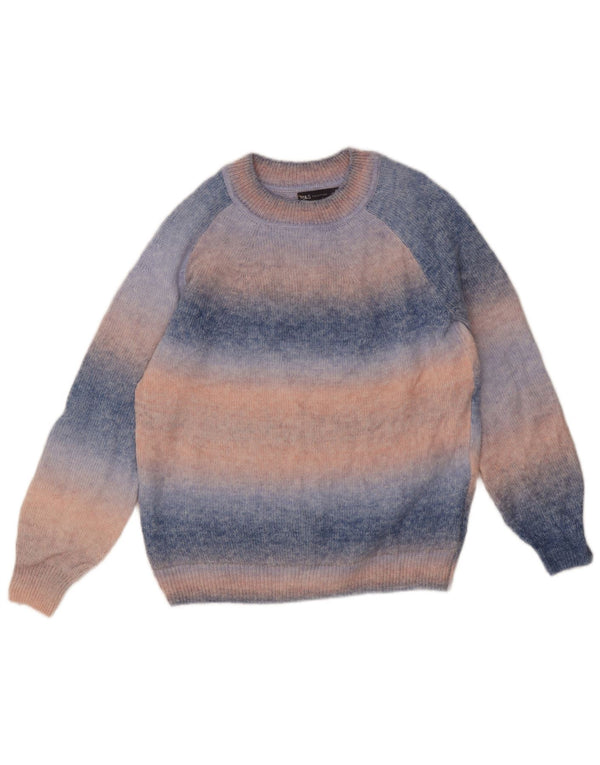 Suéter masculino Marks & Spencer com gola redonda e pequeno azul tie-dye acrílico
