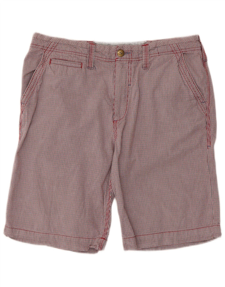 WHITE STUFF Pantaloncini chino da uomo W34 Large in cotone a quadretti rossi