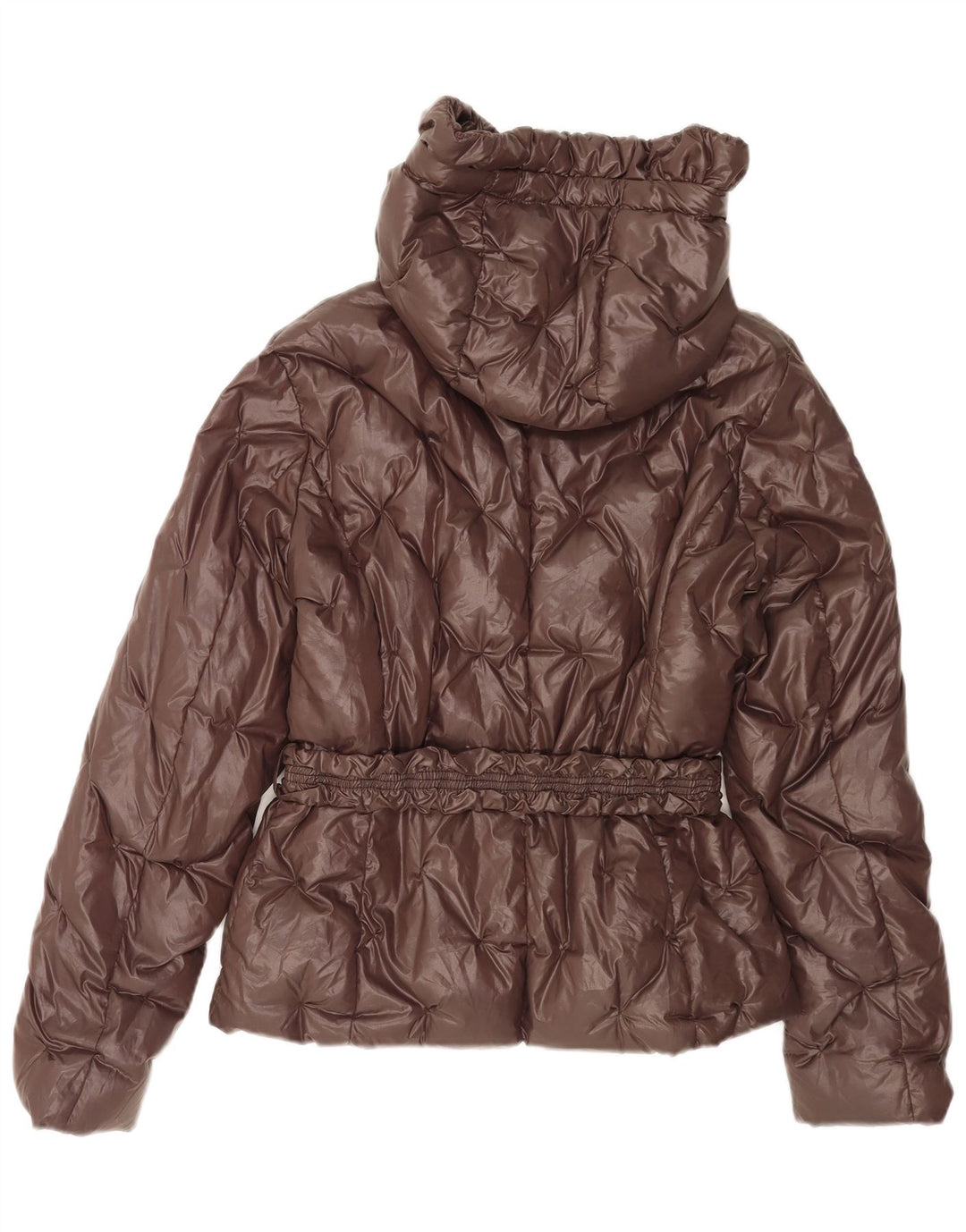 Cerruti 1881 Womens Hooded Padded Jacket IT 46 XL Brown Polyamide