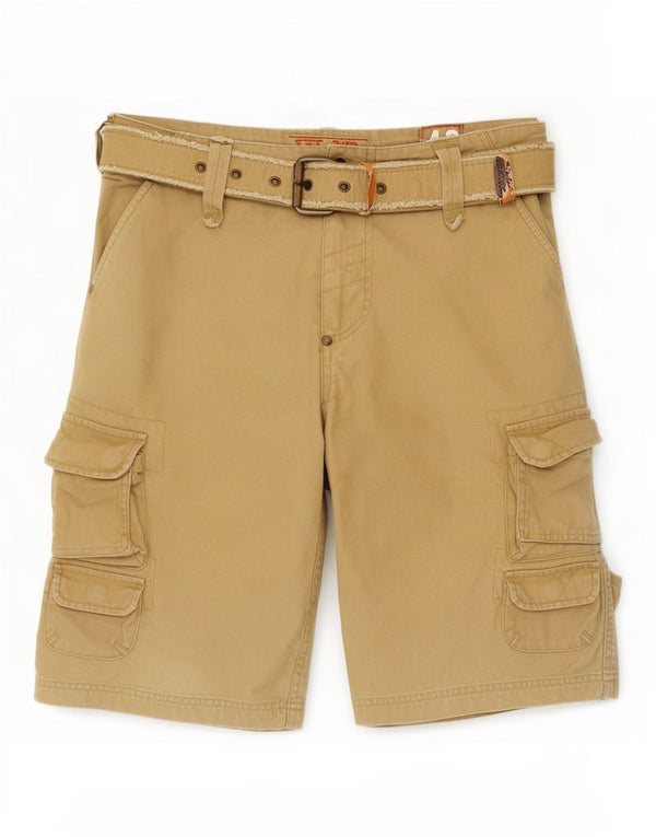 Pantaloncini cargo vintage da uomo IT 48 medi W32 cotone kaki