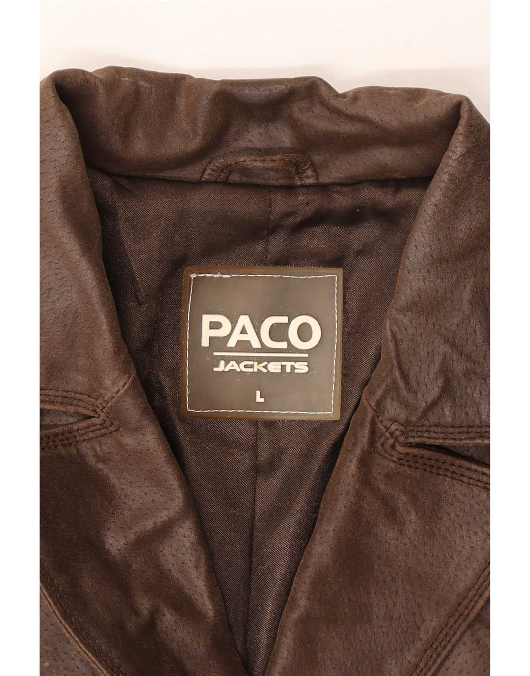 Paco Veste blazer en cuir à 2 boutons pour femme UK 16 Large Marron