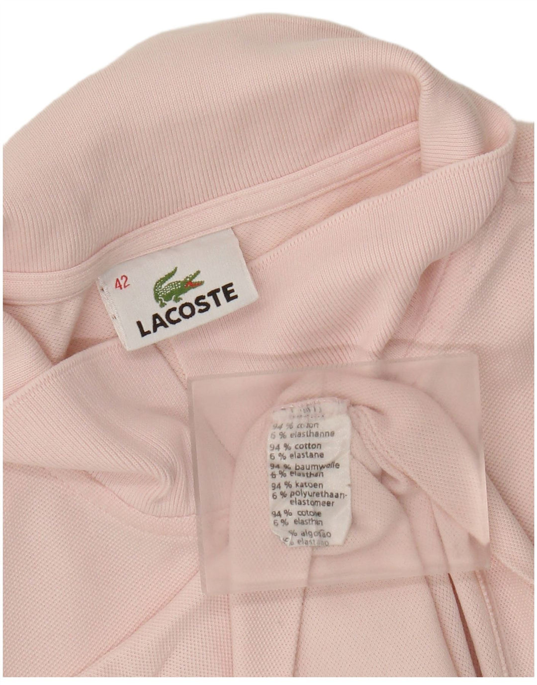 Lacoste Womens Polo Shirt Size 42 Large Pink Cotton