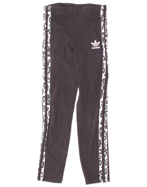 Leggings Adidas Meninas 6-7 Anos Preto Animal Print Algodão