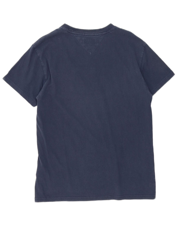 Tommy Hilfiger Herre grafisk T-shirt Top Medium Navy Blue Colourblock