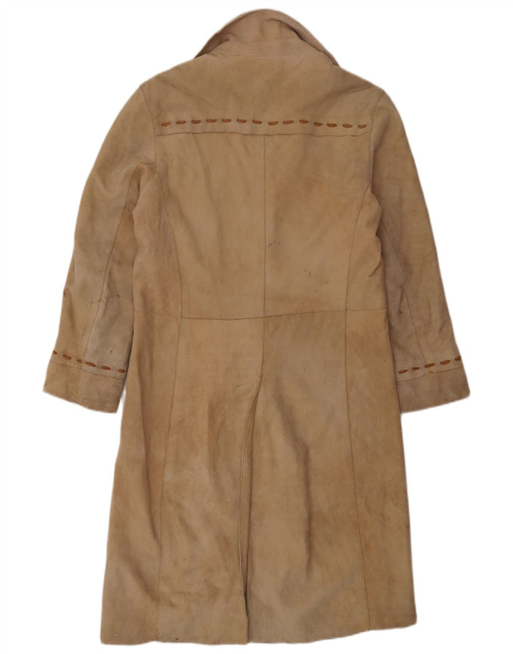 Vintage dame ruskindsfrakke UK 12 medium beige læder