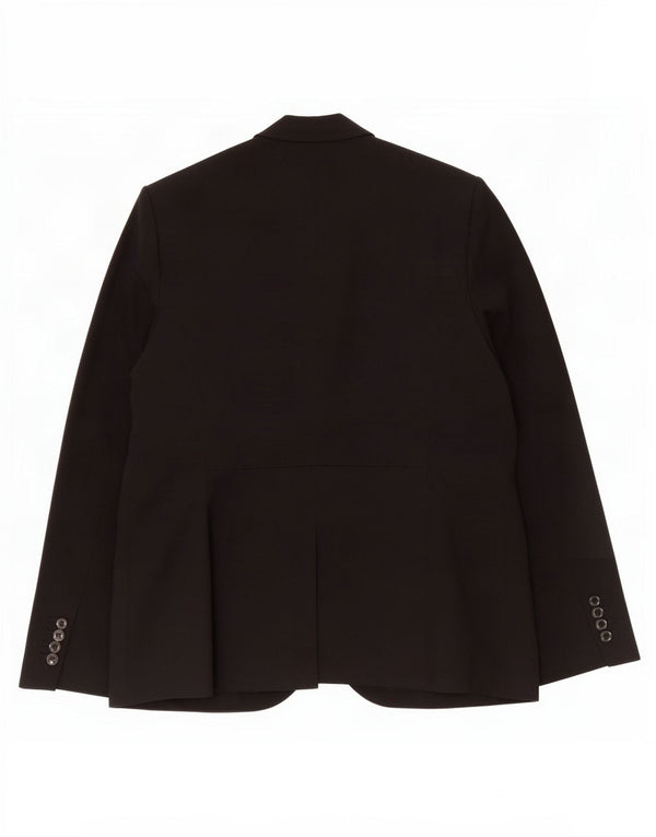 Jaqueta blazer feminina Marks & Spencer com 1 botão Reino Unido 16 grande poliéster preto