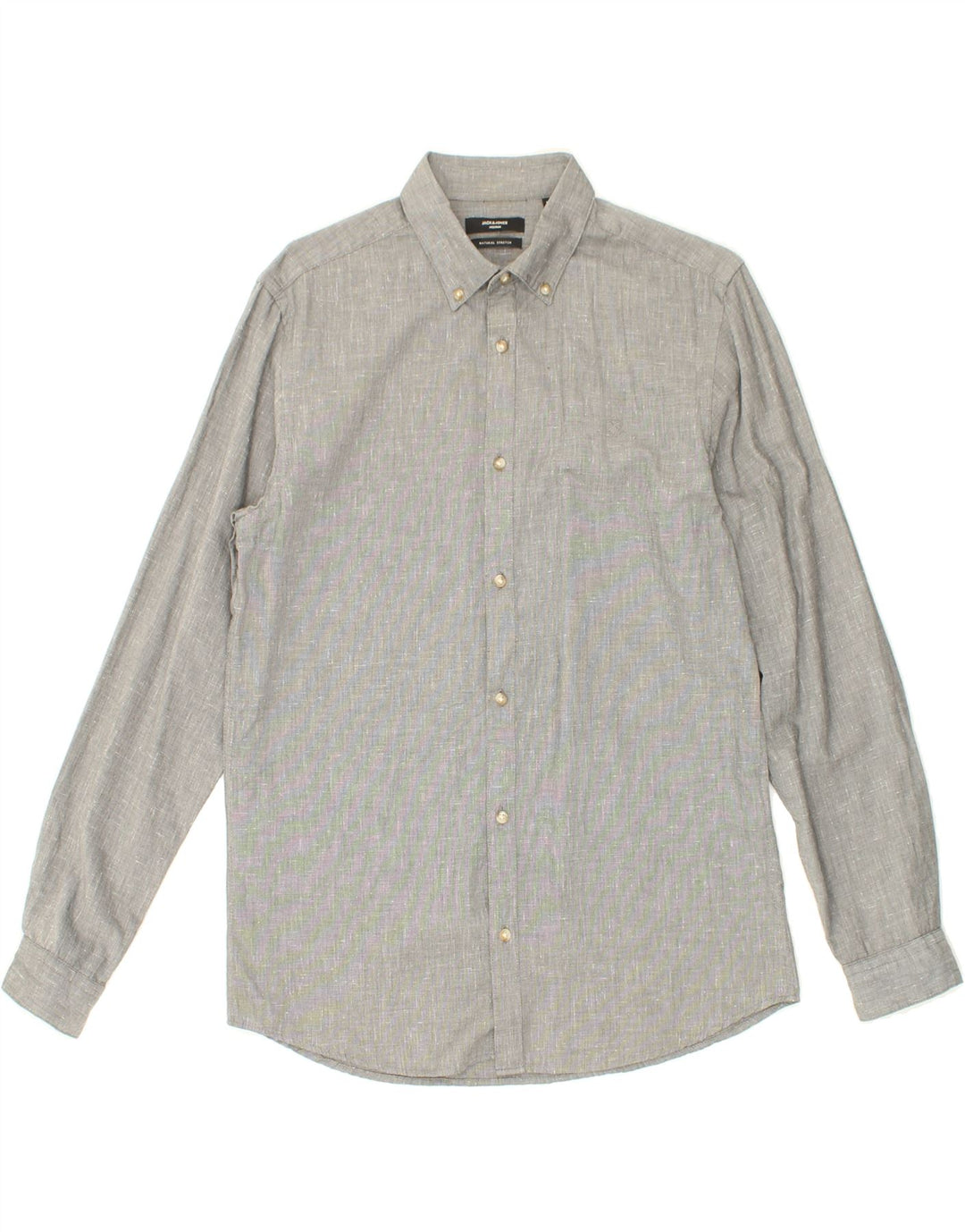 JACK & JONES Mens Shirt Medium Grey Flecked Cotton Vintage Jack & Jones and Second-Hand Jack & Jones from Messina Hembry 