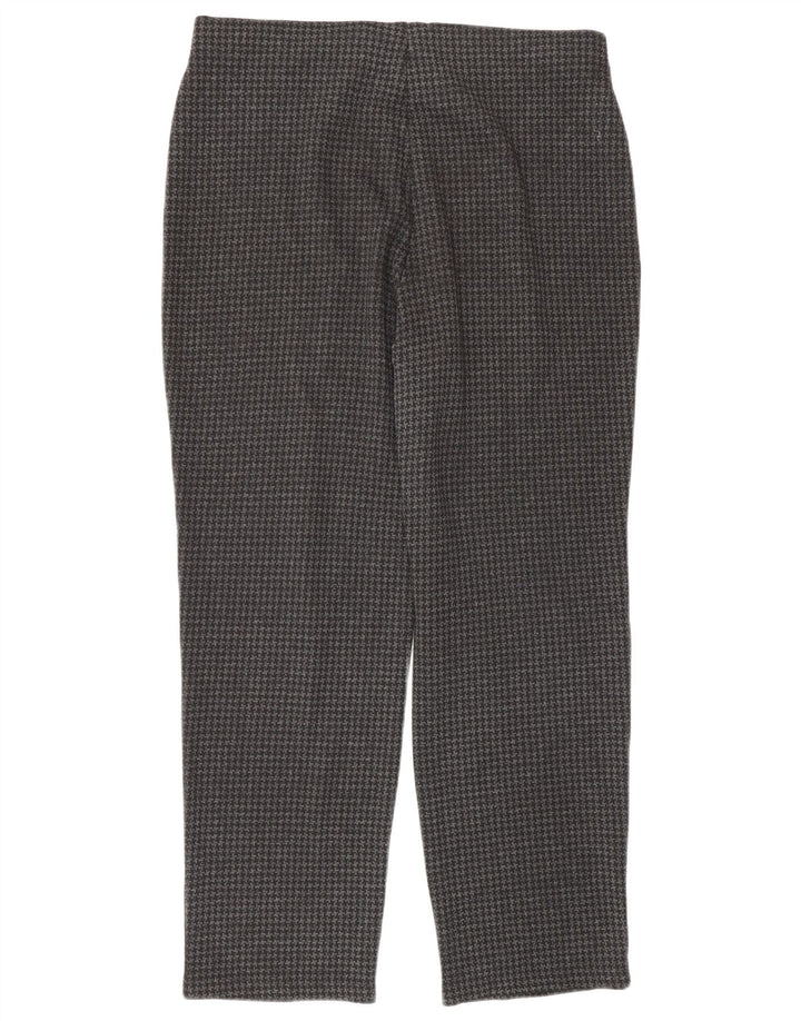 Marks & Spencer Womens Trousers UK 14 Large W32 L27 Grey Houndstooth
