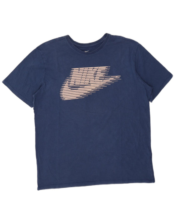 Nike Mens Athletic Cut Graphic T-Shirt Top XL Blue Cotton