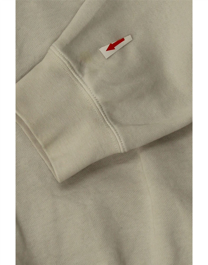 Nike Mens Hoodie Jumper Large Off White Cotton