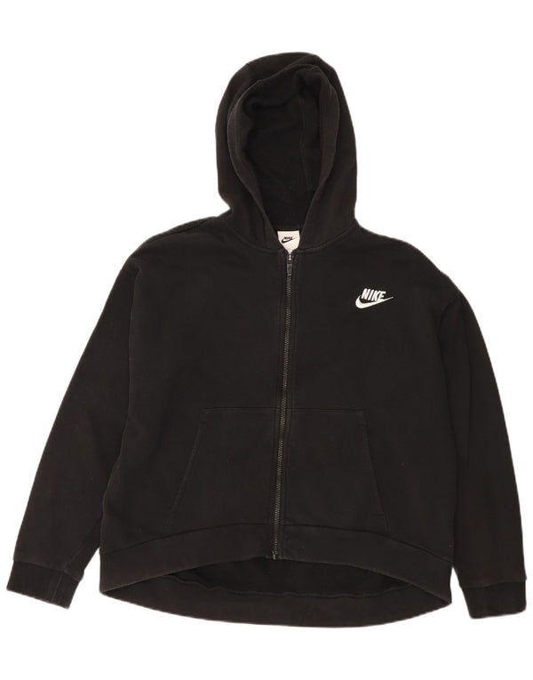 Felpa con cappuccio e zip da donna Nike UK 18 XL cotone nero