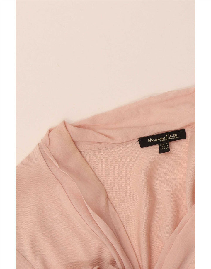 Massimo Dutti Dame Langærmet Bluse Top UK 10 Small Pink