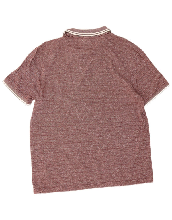 Polo Hugo Boss da uomo slim fit XL in cotone screziato bordeaux