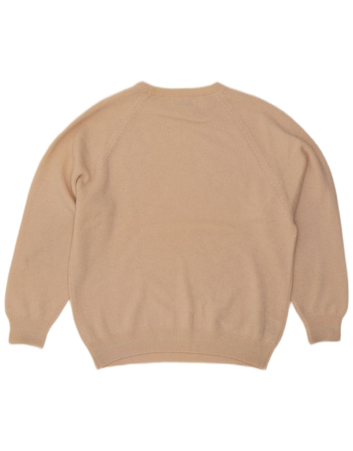 Pringle Mens Loose Fit Crew Neck Jumper Sweater Small Beige Wool