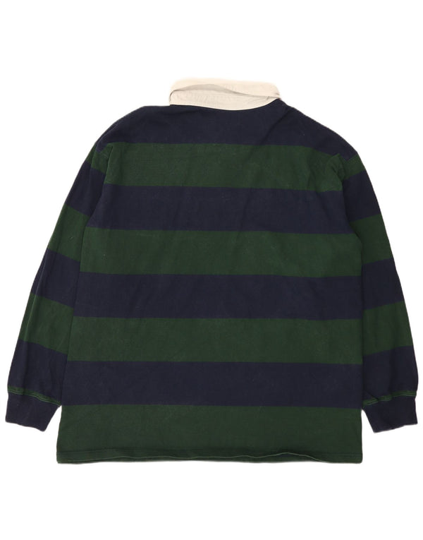Polo Ralph Lauren Chemise de rugby à manches longues pour homme 4XL en coton rayé vert