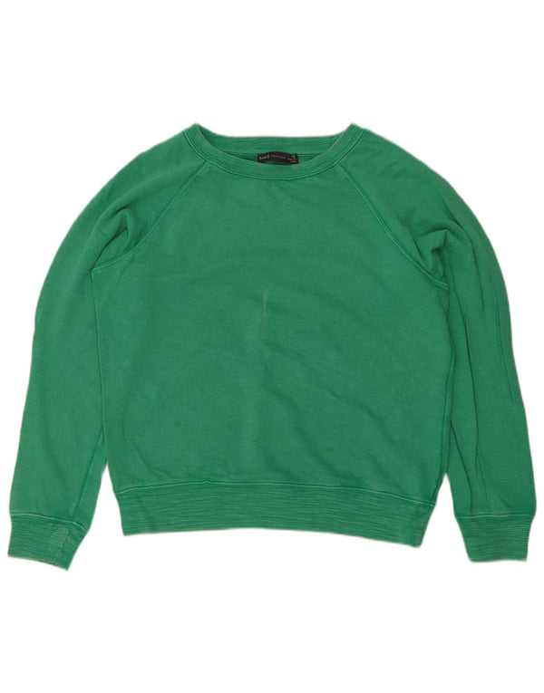 Marks & Spencer Damen-Sweatshirt in Übergröße, Gr. 10, Größe S, Grün, Baumwolle
