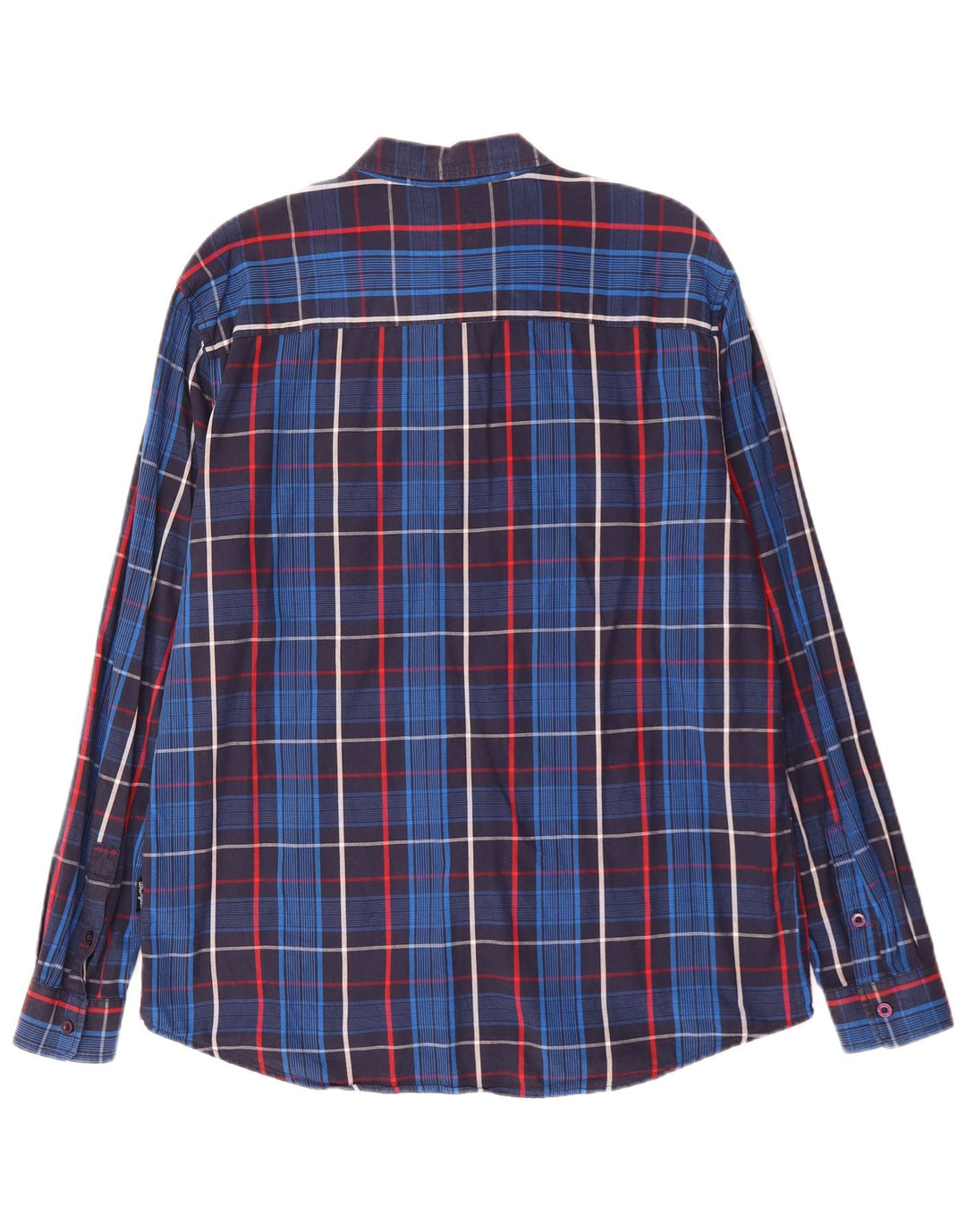 Wrangler Mens Regular Fit Shirt XL Navy Blue Check Cotton
