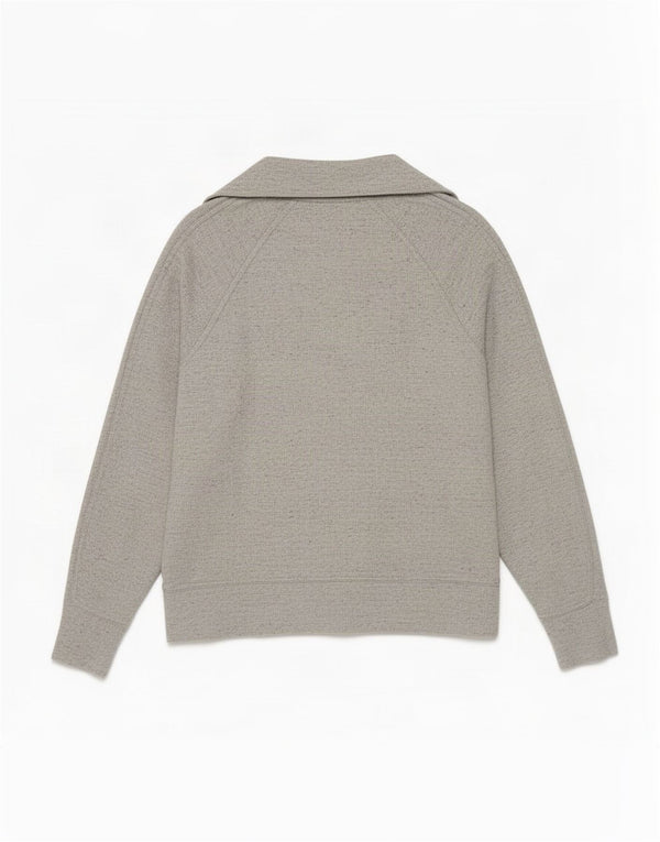 Nike Sweat-shirt à col zippé pour femme UK 10 Petit coton moucheté gris