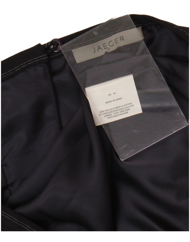 JAEGER Damen Bleistiftrock UK 16 Large W34 Schwarz gestreift Polyester