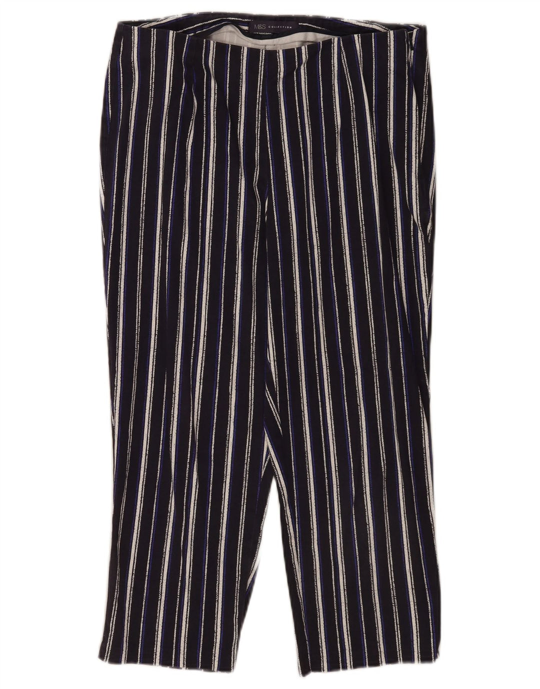 Marks & Spencer Dame Capri Bukser UK 12 Medium W30 L20 Navy Blue