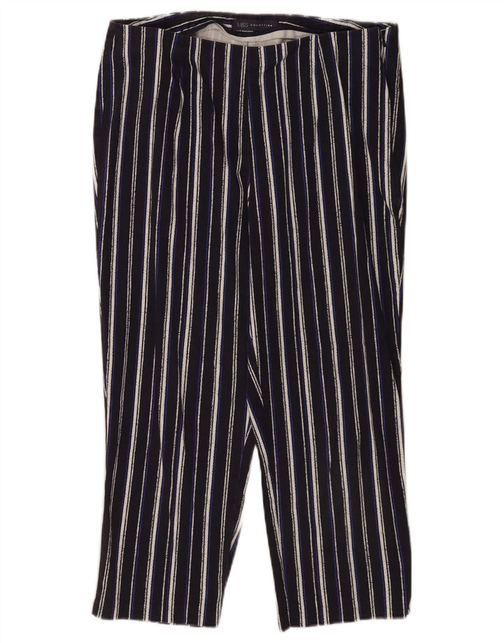 Marks & Spencer Dame Capri Bukser UK 12 Medium W30 L20 Navy Blue