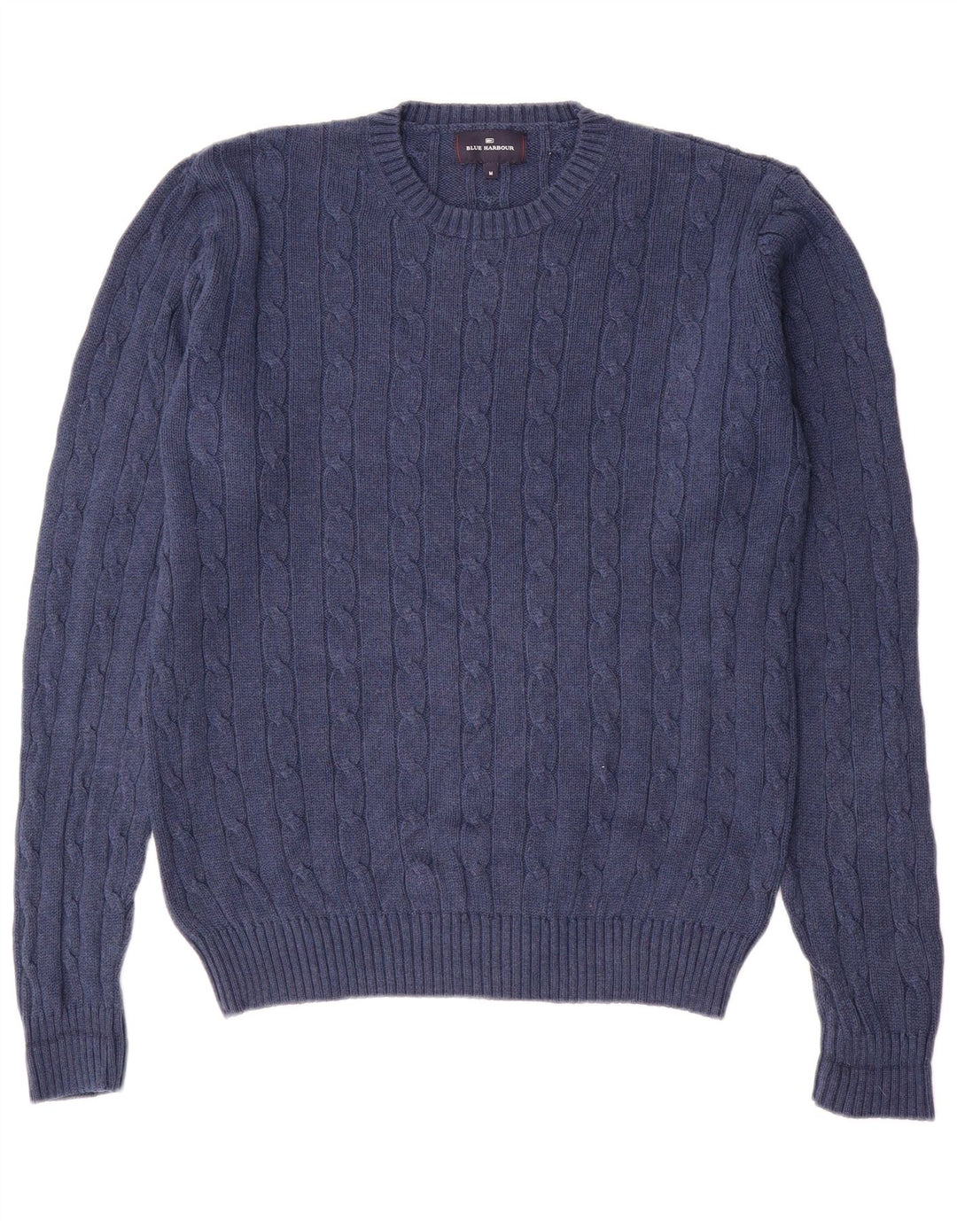 Marks & Spencer Herren Blauer Harbor-Pullover mit Rundhalsausschnitt Mittelmarineblau