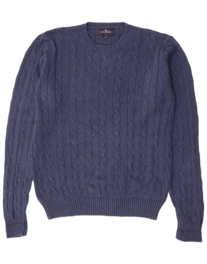 Marks & Spencer Herren Blauer Harbor-Pullover mit Rundhalsausschnitt Mittelmarineblau