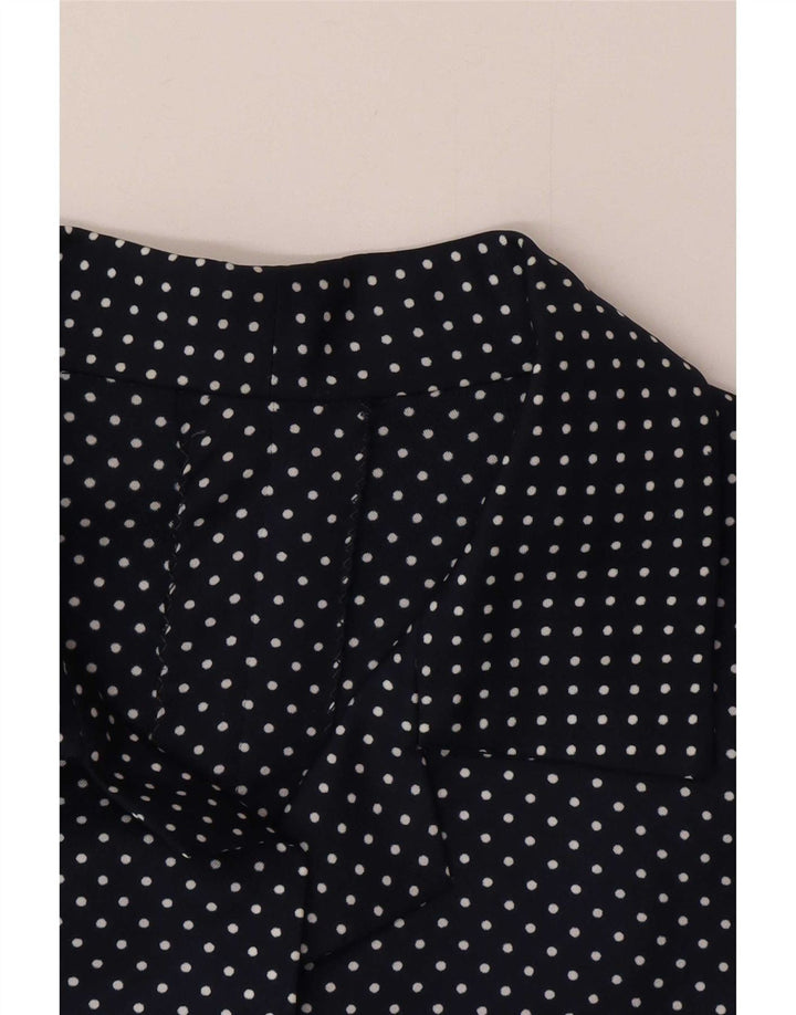 Vintage Womens Shift Dress UK 16 Large Navy Blue Spotted