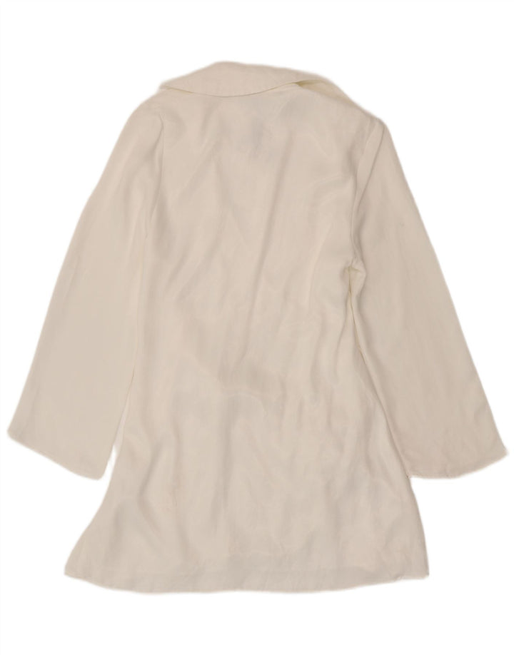 Zara langærmet slå-om-kjole til kvinder UK 12 Medium White Viscose