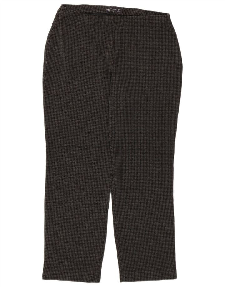 Marks & Spencer Womens Cropped Trousers UK 12 Medium W30 L26 Grey