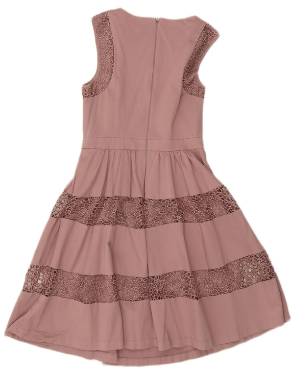 Warehouse Γυναικείο Αμάνικο Φόρεμα UK 10 Small Pink Floral Βαμβακερό