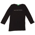 BENETTON Womens Graphic Top 3/4 Sleeve UK 8 Small Black