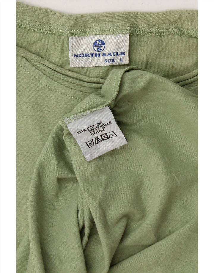 NORTH SAILS Mens Graphic T-Shirt Top Large Green Cotton