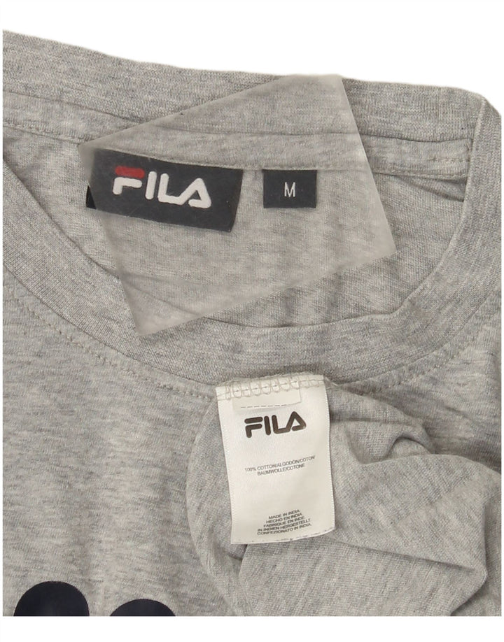 Fila Herre grafisk T-shirt Top Medium Grey Flecked Bomuld
