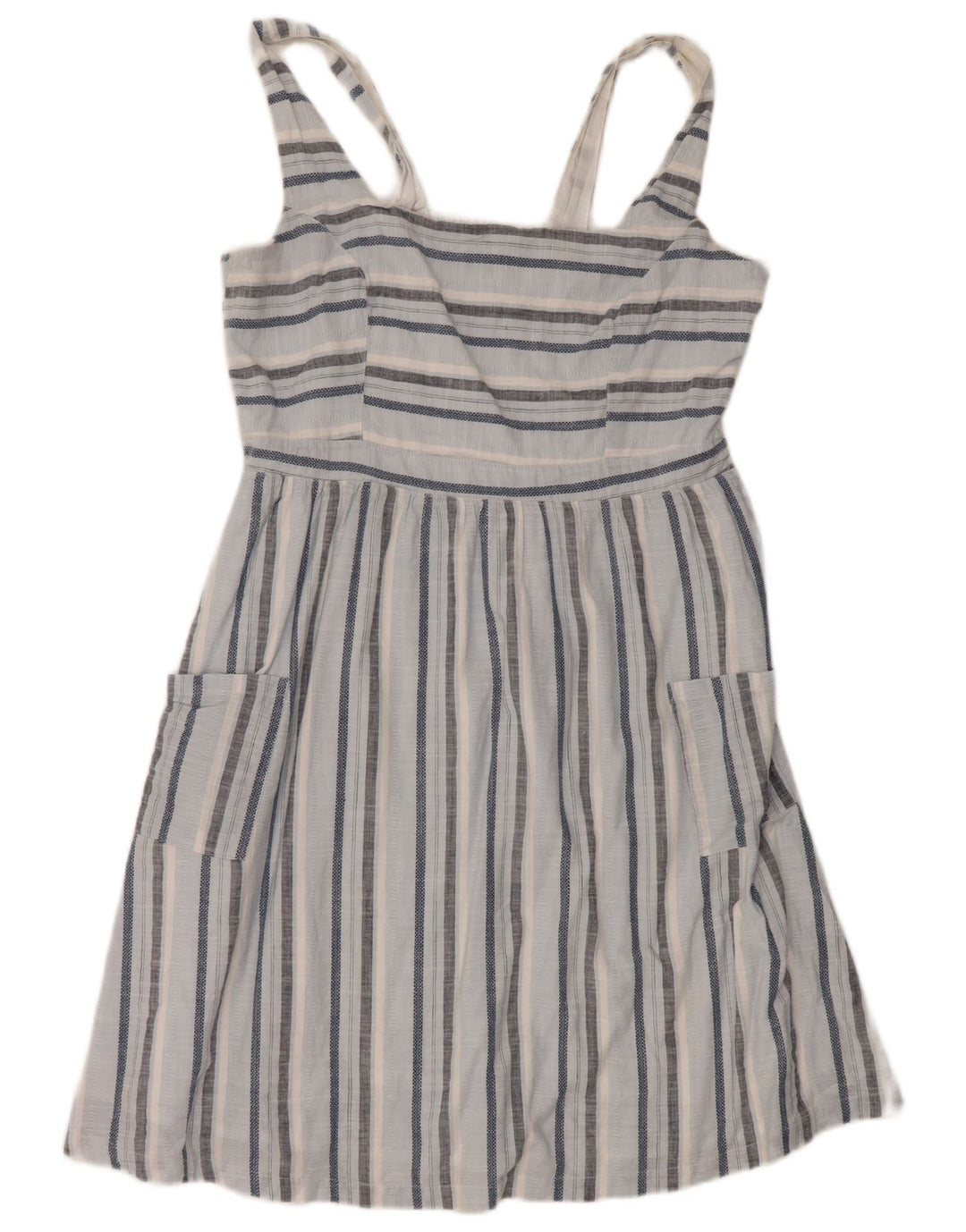 Fat Face Womens Sundress UK 14 Large Blue Striped Cotton