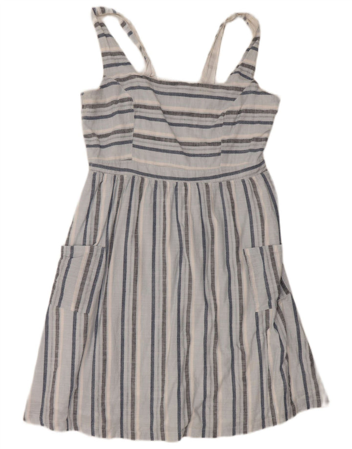 Fat Face Womens Sundress UK 14 Large Blue Striped Cotton