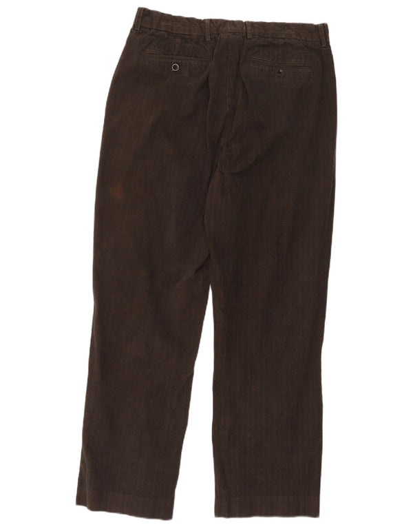 Gap Mens Straight Chino Trousers W34 L32 Brown Pinstripe Cotton