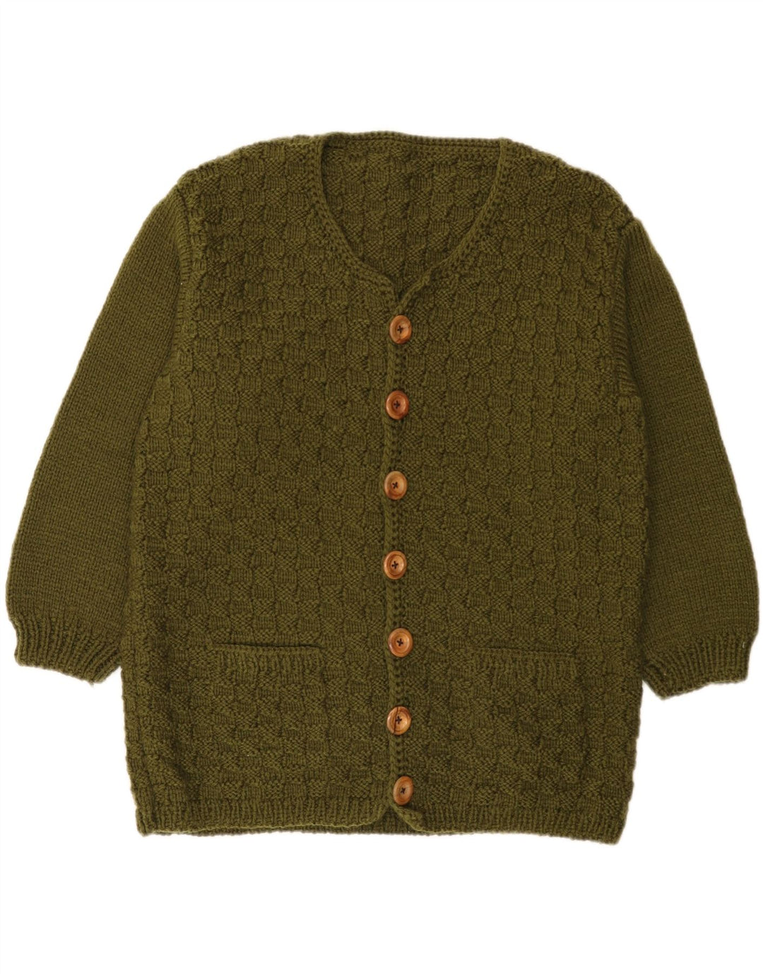 Vintage Womens Cardigan Sweater UK 14 Large Khaki