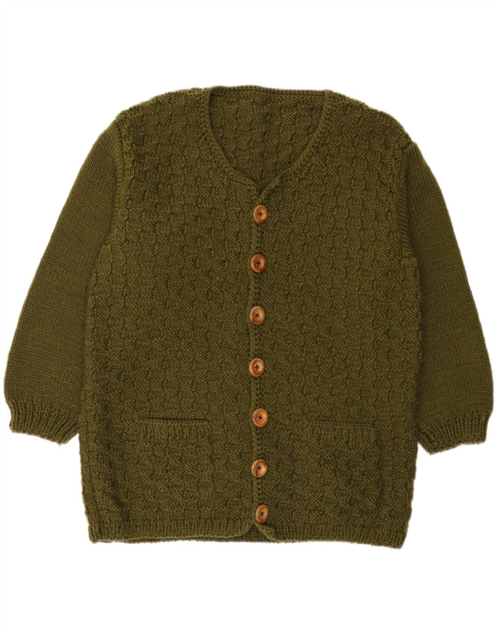 Vintage Womens Cardigan Sweater UK 14 Large Khaki