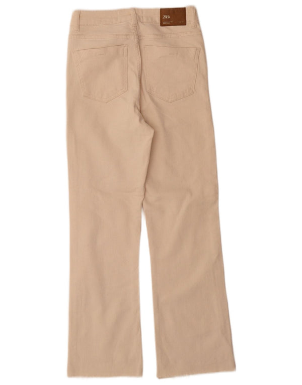 Zara Jean Bootcut Femme EU 34 2XS W24 L28 Coton Blanc Cassé