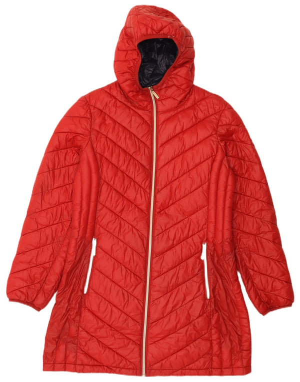 Michael Kors Womens Hooded Padded Coat UK 16 Large Red Nylon